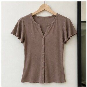 Taupe Pleated Blouse